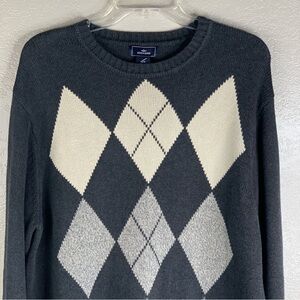 Dockers Gray &Cream Cotton Crew Neck Long Sleeve Sweater Men’s Size Medium NWT